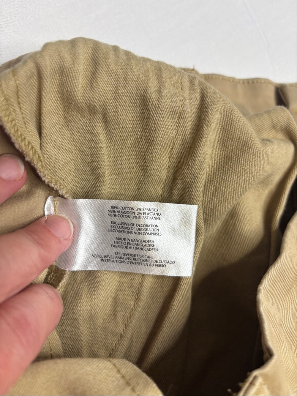 GAP Men’s Khaki Stretch Chino Shorts Size 34 Flat Front Casual Cotton Tan 7” - Picture 7 of 9